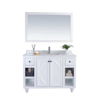 LAVIVA Odyssey, 48, White Cabinet & White Carrera Counter 313613-48W-WC